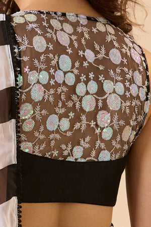 Black Solid Silk Blouse