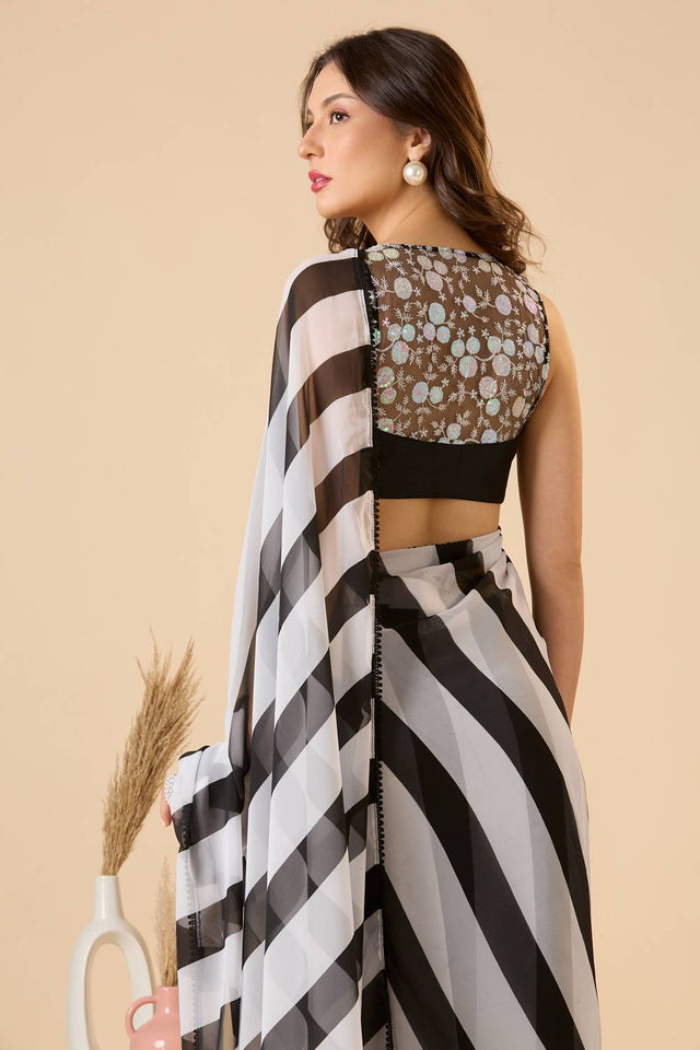 Black Solid Silk Blouse