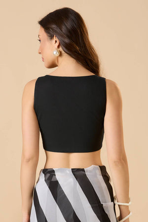 Black Solid Cotton Blouse