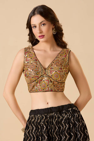 Black Embroidered Georgette Blouse