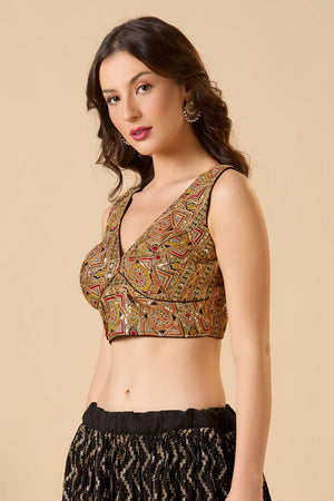 Black Embroidered Georgette Blouse