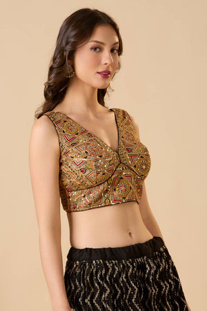 Black Embroidered Georgette Blouse