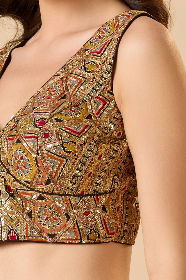 Black Embroidered Georgette Blouse