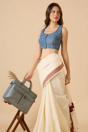 Blue Printed Cotton Blouse