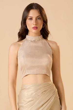 Gold Solid Tissue Blouse