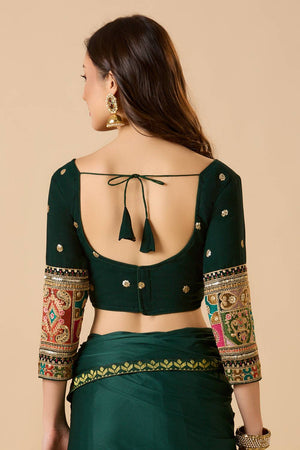 Green Embroidered Georgette Blouse