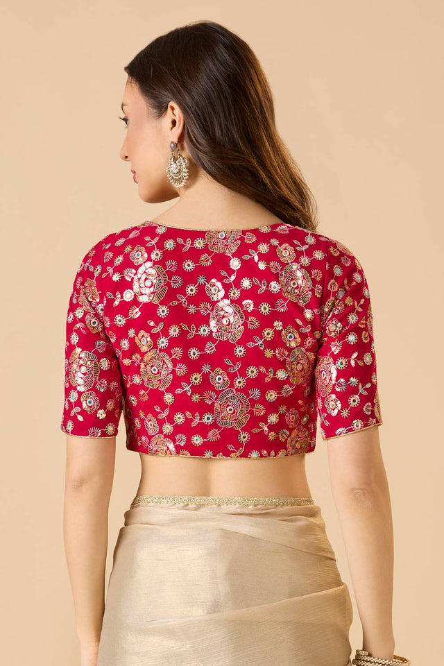 Pink Embellished Georgette Blouse