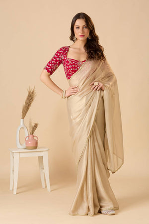 Pink Embellished Georgette Blouse