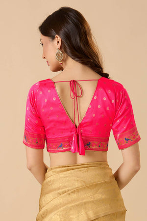 Pink Woven Silk Blouse
