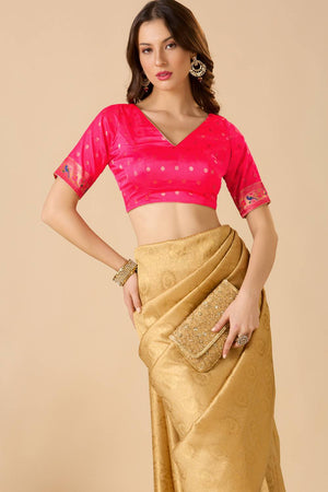 Pink Woven Silk Blouse