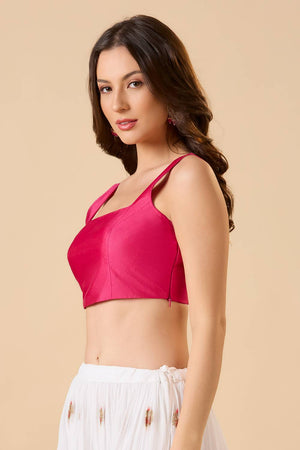 Pink Solid Silk Blouse