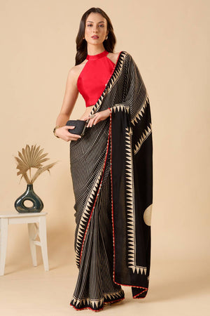 Red Solid Silk Blouse