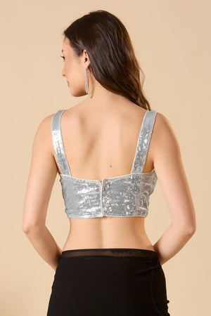 Silver Embellished Georgette Blouse