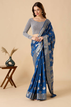 Silver Solid Lycra Blouse