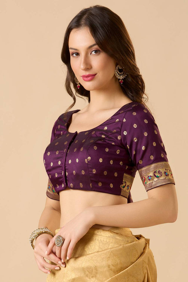 Violet Woven Silk Blouse