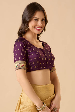 Violet Woven Silk Blouse