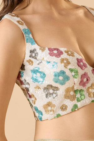 White Embellished Georgette Blouse