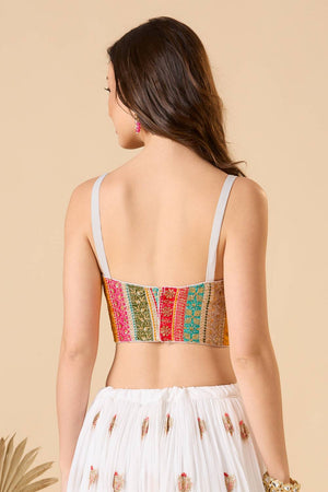 White Embroidered Georgette Blouse