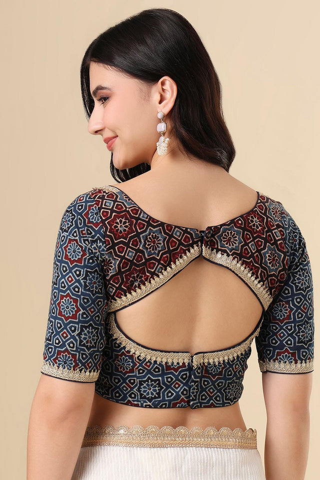 Blue Printed Cotton Blouse (SUMR-003-BLUE)