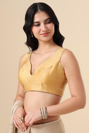 Gold Woven Silk Blouse (SUMR-005-GOLD)