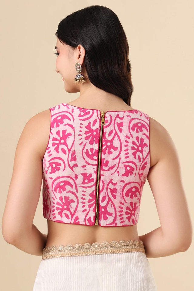 Pink Printed Cotton Blouse (SUMR-009-PINK)