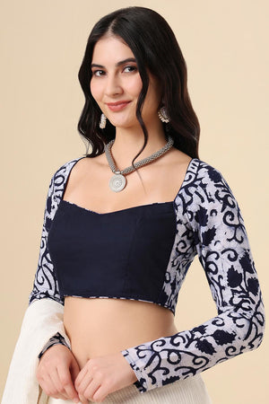 Blue Printed Cotton Blouse (SUMR-018-BLUE)