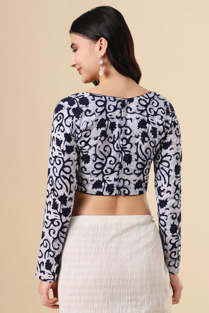 Blue Printed Cotton Blouse (SUMR-018-BLUE)