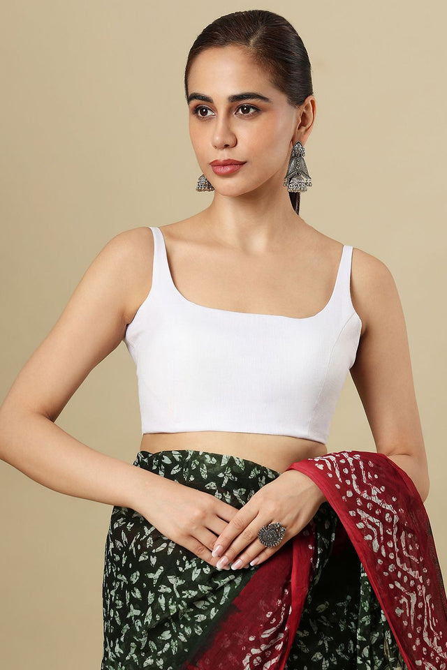 White Solid Linen Blouse (SUMR-029-WHTE)