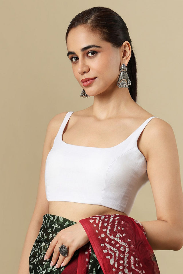 White Solid Linen Blouse (SUMR-029-WHTE)