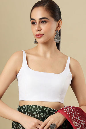 White Solid Linen Blouse (SUMR-029-WHTE)