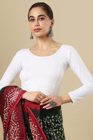 White Solid Cotton One Size Blouse (SUMR-033-WHTE)