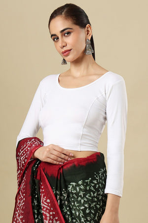 White Solid Cotton One Size Blouse (SUMR-033-WHTE)