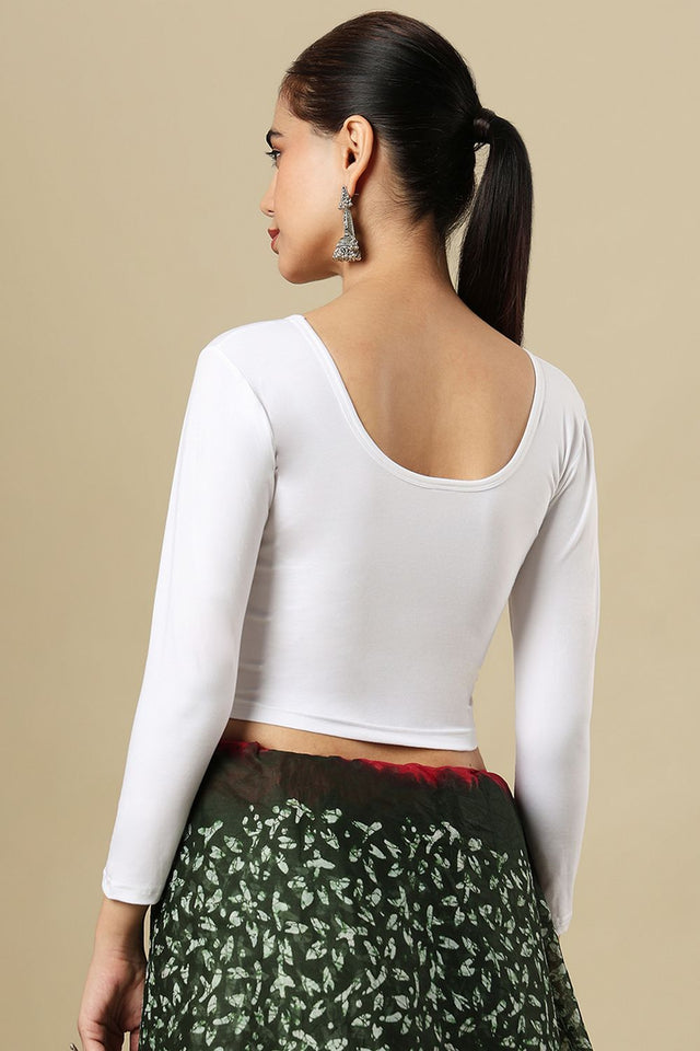White Solid Cotton One Size Blouse (SUMR-033-WHTE)