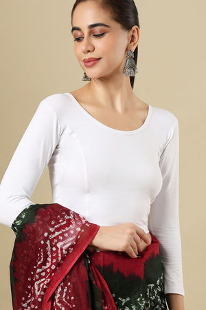 White Solid Cotton One Size Blouse (SUMR-033-WHTE)