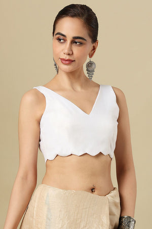 White Solid Linen Blouse (SUMR-039-WHTE)
