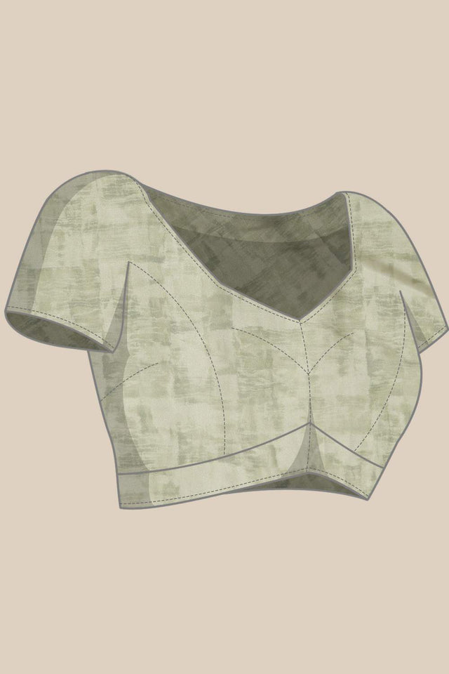 Olive Green Warli Printed Silk Saree