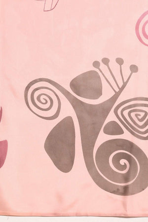 Orange Abstract Printed Silk Saree