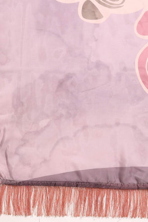 Orange Abstract Printed Silk Saree