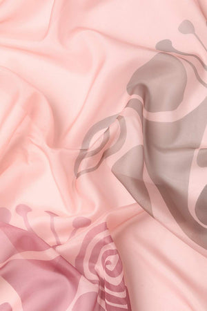 Orange Abstract Printed Silk Saree