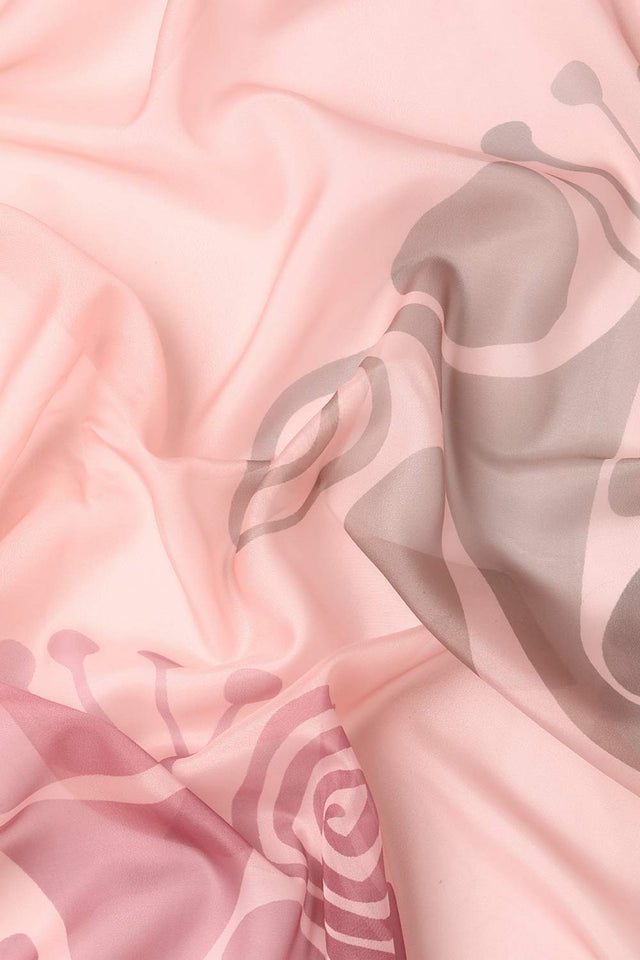 Orange Abstract Printed Silk Saree