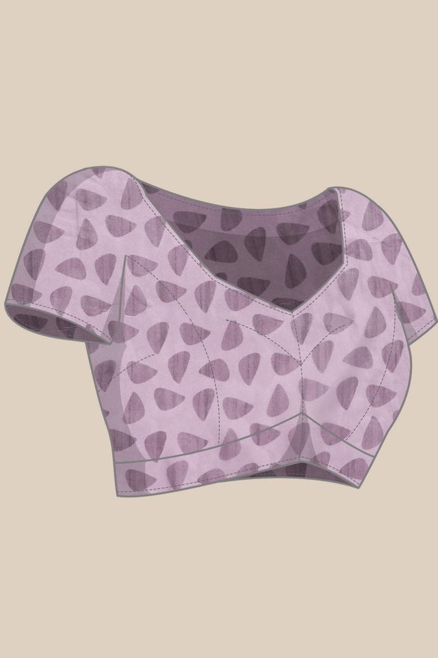 Orange Abstract Printed Silk Saree