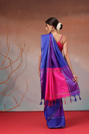 Blue Solid Art Silk Saree (SZ-AURA8-BU-3170)