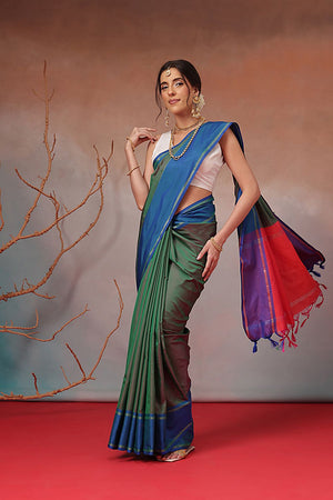 Green Solid Art Silk Saree (SZ-AURA8-GN-3166)