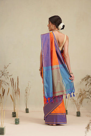Orange Solid Art Silk Saree (SZ-AURA8-ORG-3167)