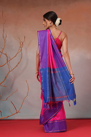 Pink Solid Art Silk Saree (SZ-AURA8-PN-3169)