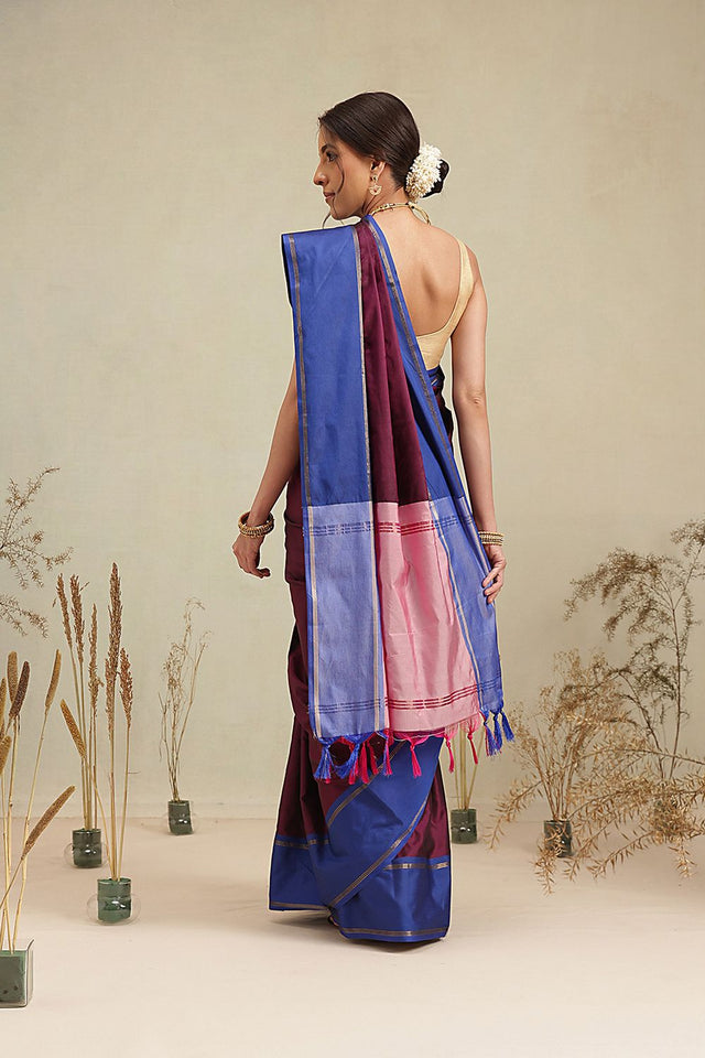 Violet Solid Art Silk Saree (SZ-AURA8-PP-3165)