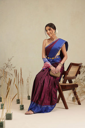 Violet Solid Art Silk Saree (SZ-AURA8-PP-3165)