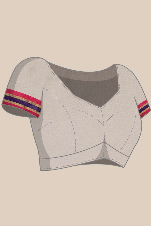 White Solid Soft Silk Saree