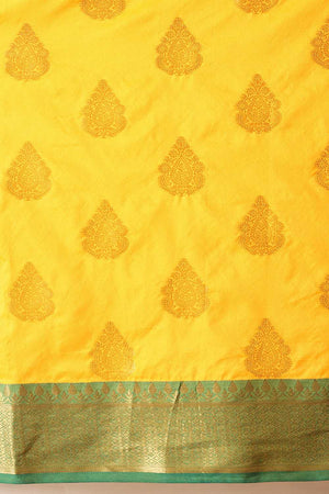 Yellow Zari Woven Silk Saree