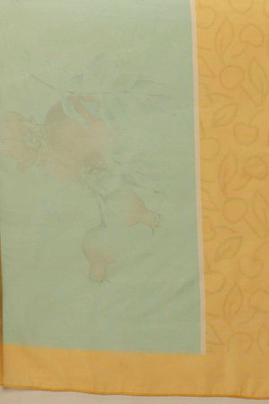 Blue Chanderi Printed Cotton  Saree